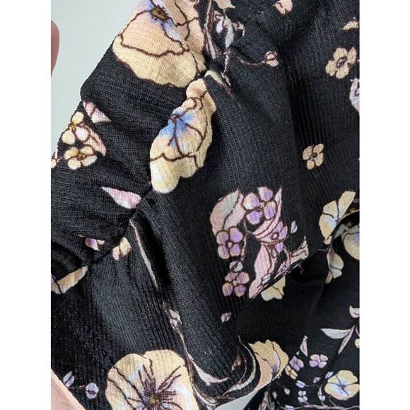 LC Lauren Conrad Black Floral Mini Dress XL, Women's - Picture 7 of 11